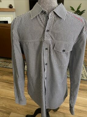 Marc Ecko Black & White Check Cotton Button-Down Shirt